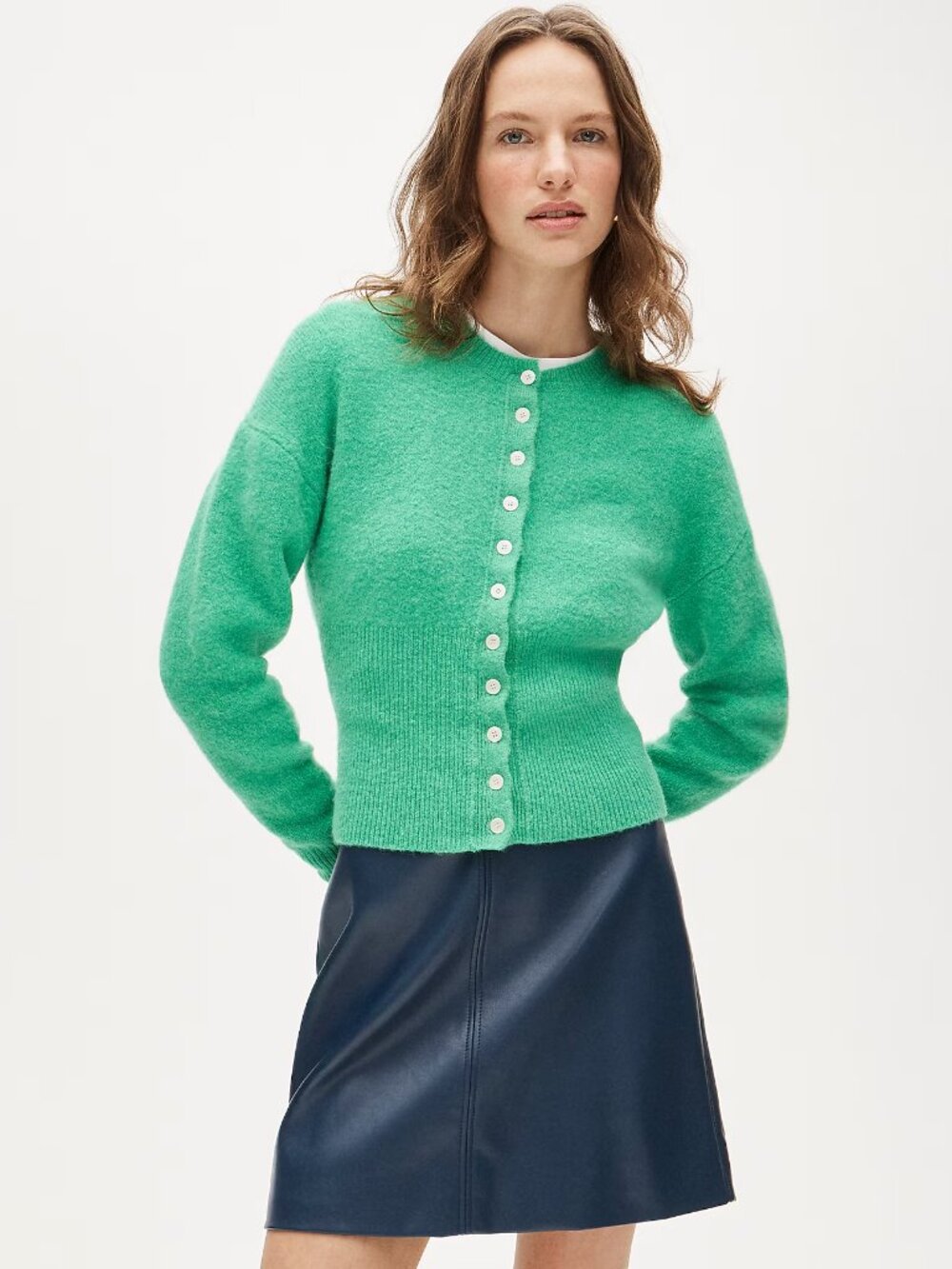 J.Crew High rib cardigan in alpaca blend-CR231-VIBRANT EMERALD